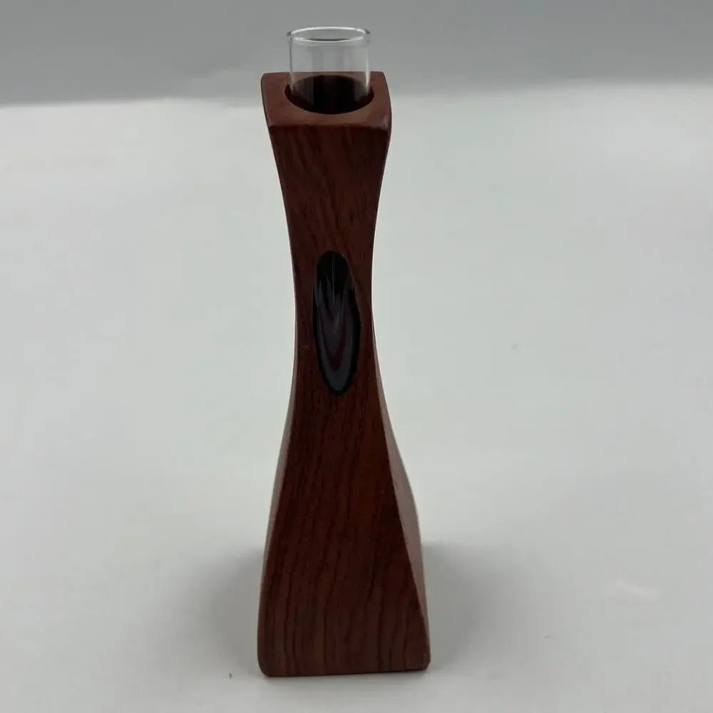 Vintage MCM Wood Test Tube Vial Bud Vase Propagation Macacauba Walnut‎ Mini - Picture 2 of 9